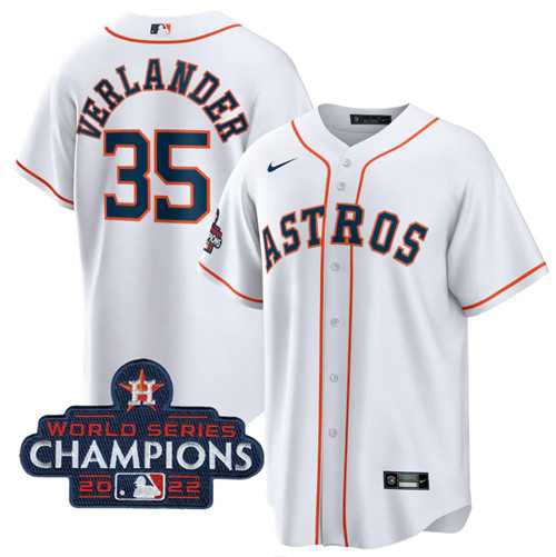 Men%27s Houston Astros #35 Justin Verlander White 2022 World Series Champions Home Stitched Baseball Jersey->houston astros->MLB Jersey